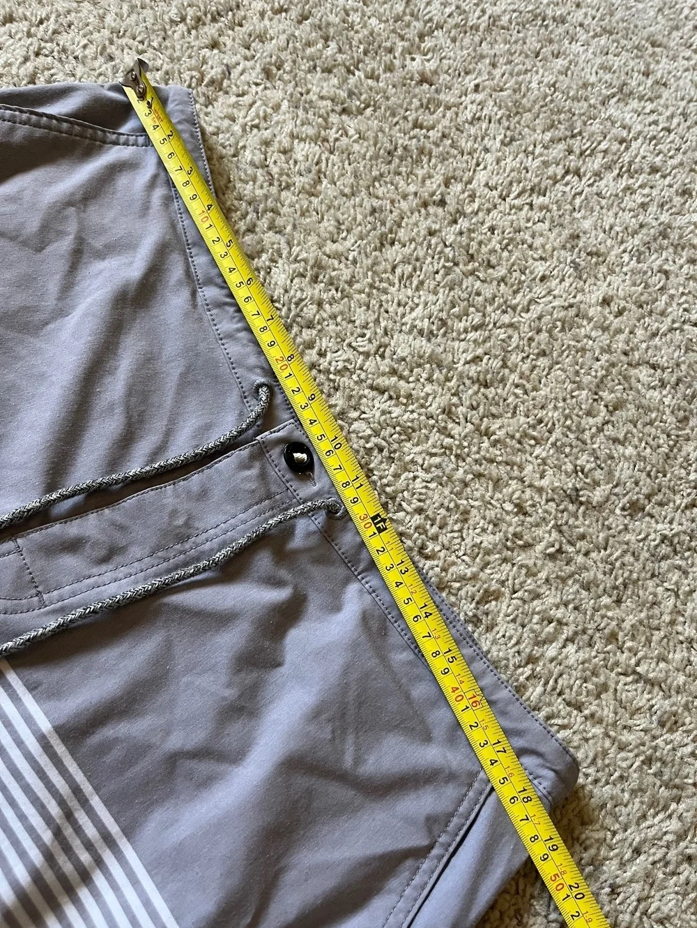 Katin Men’s Gray and White Striped Board Shorts Size 36